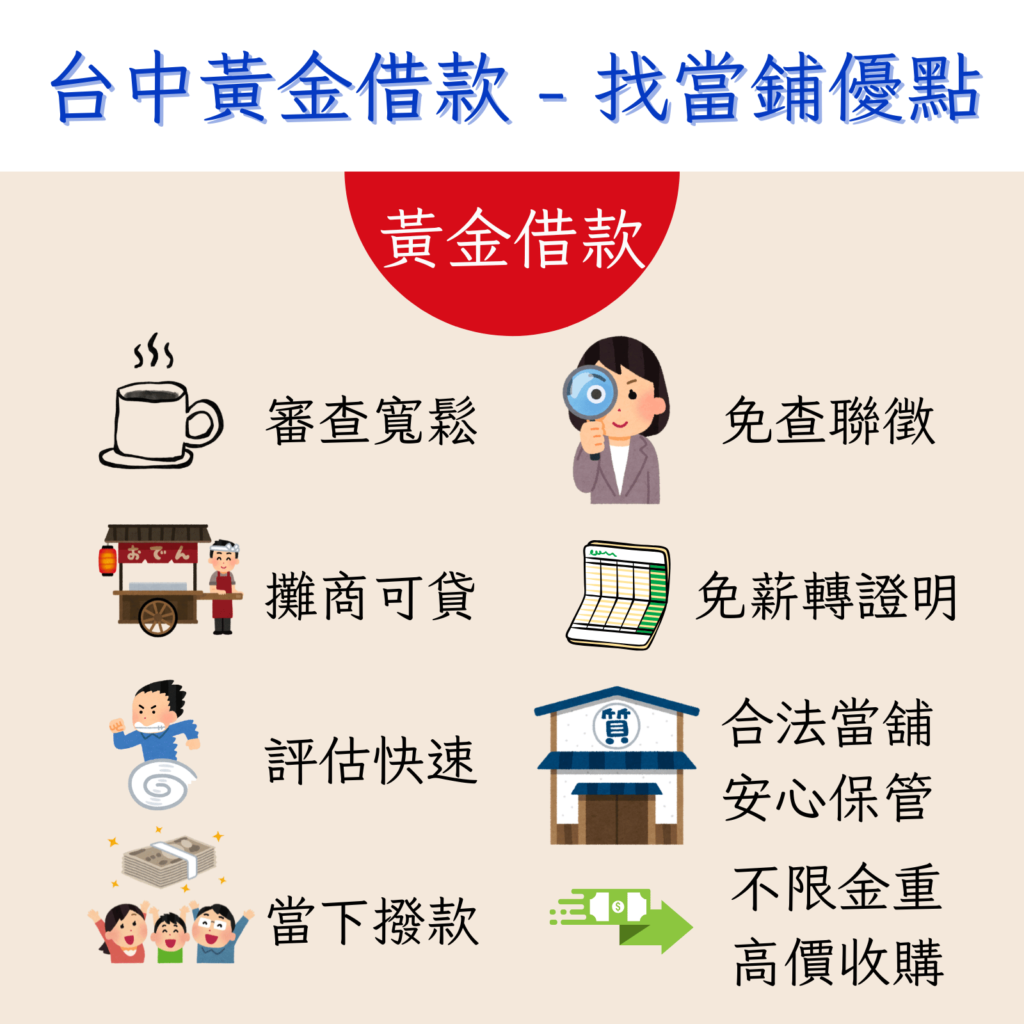 台中黃金借款 優點