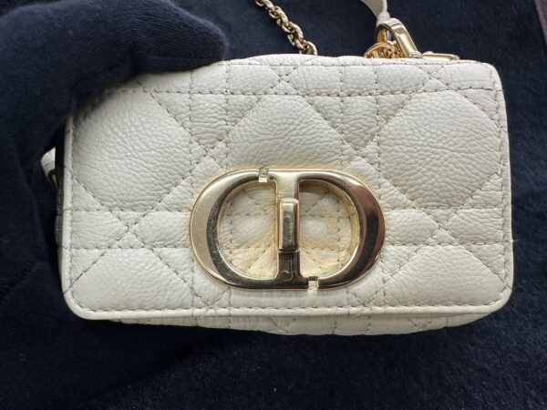 Dior Caro Microbag Cannage 小牛皮 淡黃色：圖片 5